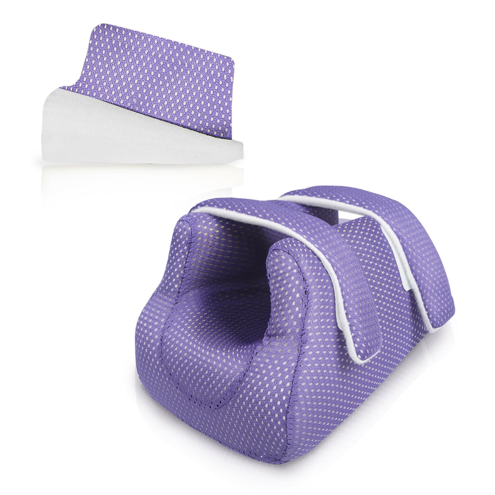 Ehucon 3D Compact Heel Protectors elevate the heel to reduce pressure while resting.