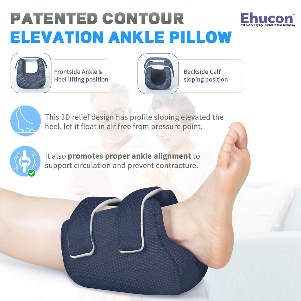 Ehucon adjustable Velcro straps secure the pillow around the ankle