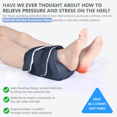 Ehucon ankle elevation pillow supports the foot while resting to reduce surface contact