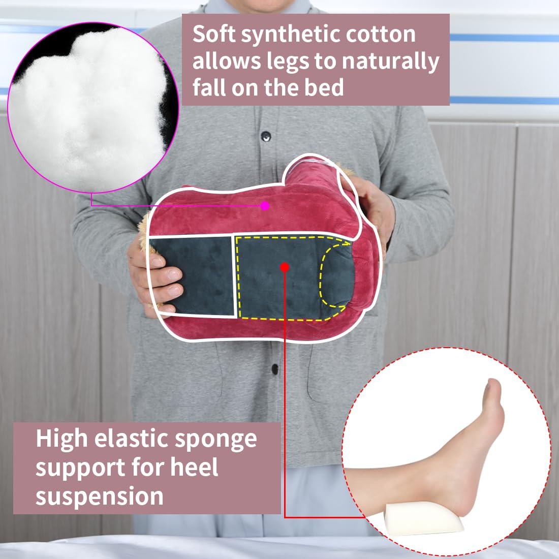 EHUCONWIB rebound filling under the heel offers firm, supportive elevation.