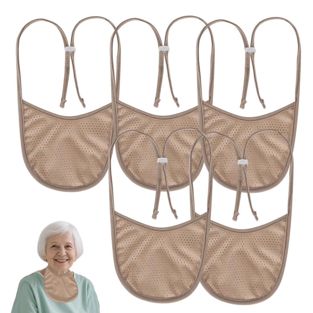 EHUELDER breathable tracheostomy cover with mesh exterior protects the stoma during daily wear.