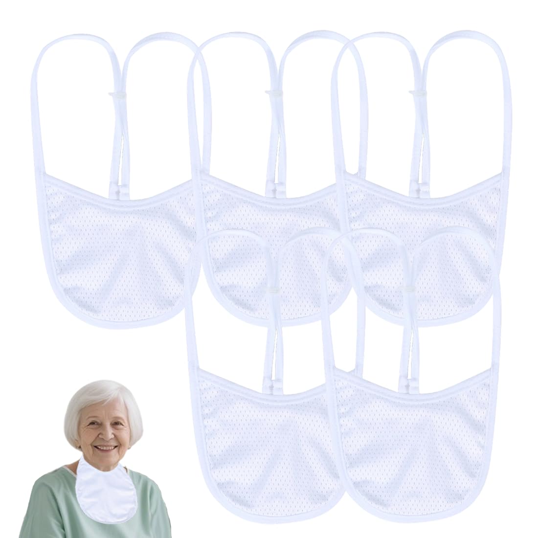 EHUELDER breathable tracheostostomy cover white large three-pack for stoma protection and comfort