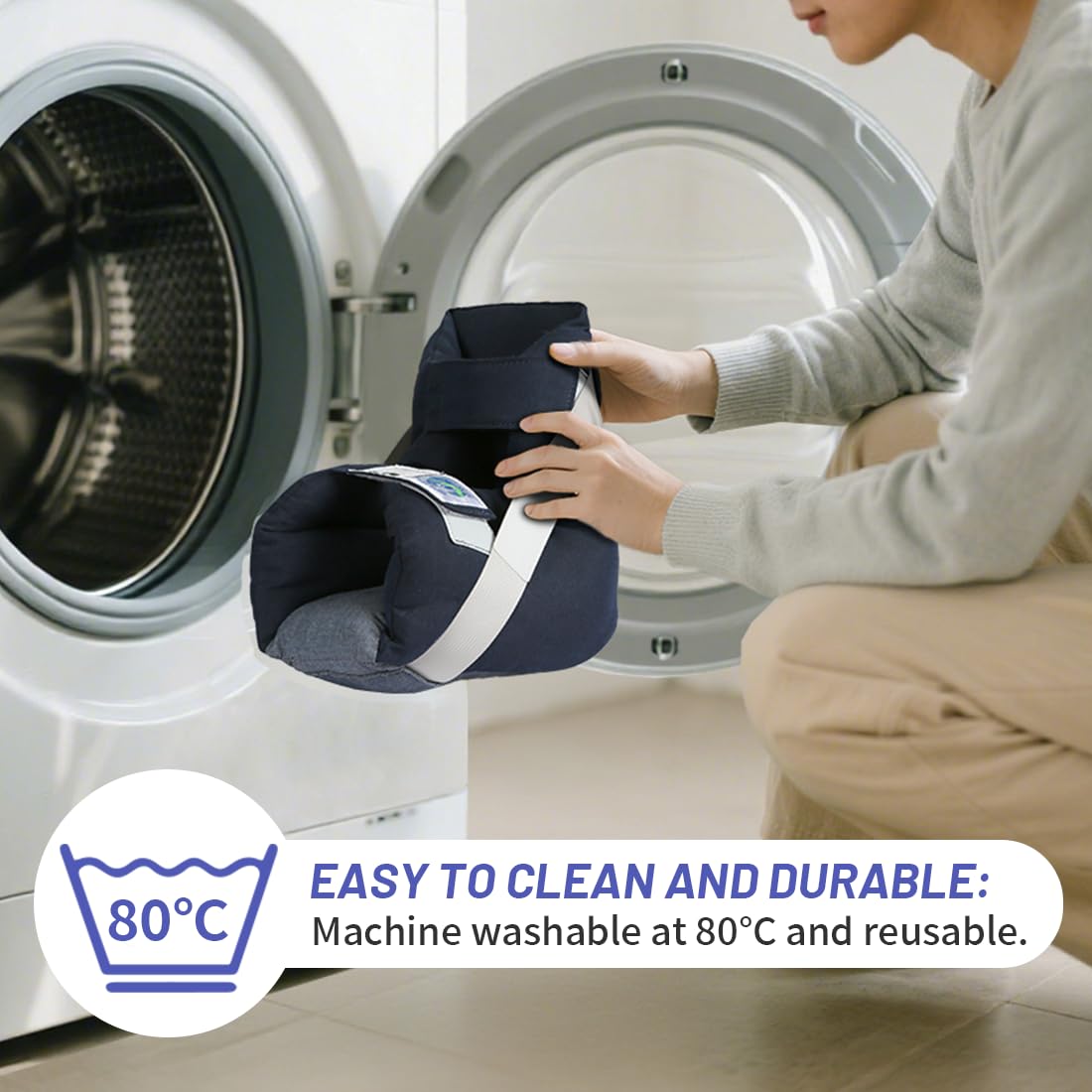 EHUELDER foot drop heel protector machine-washable for easy hygiene
