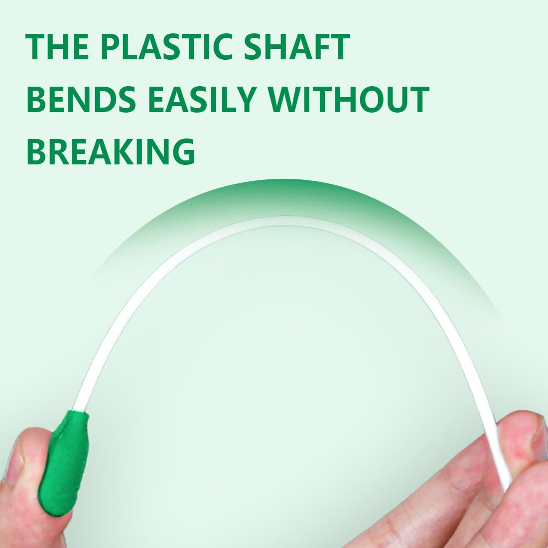 Flexible PP shaft reaches deep or curved areas without bending