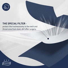 EHUSPU tracheostomy cover soft mesh closeup highlights comfort and breathability.