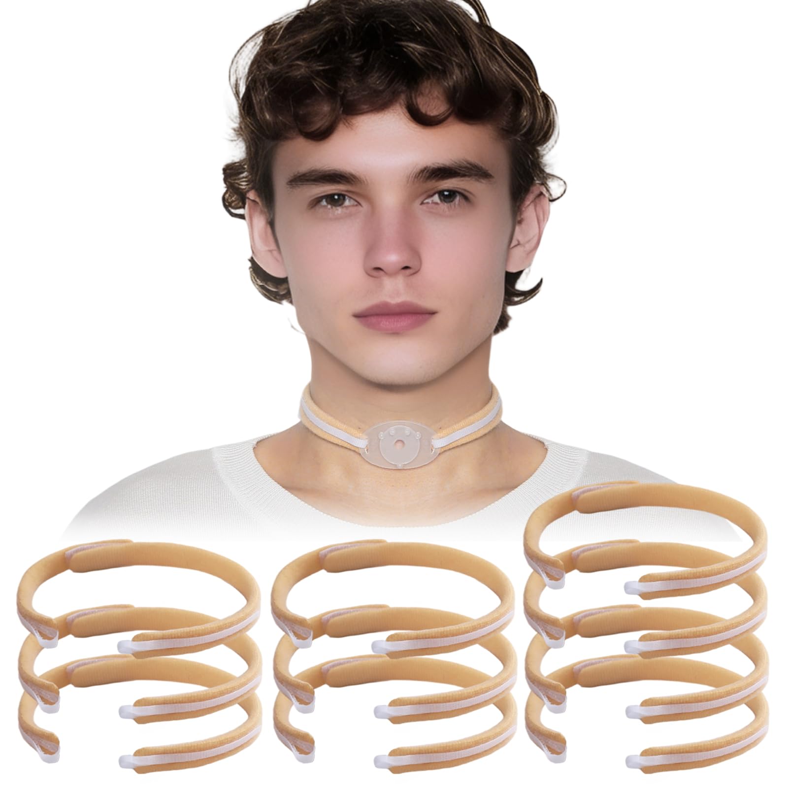 EHUSPU tracheostomy holder adjustable strap demonstrates secure tube stability during movement.