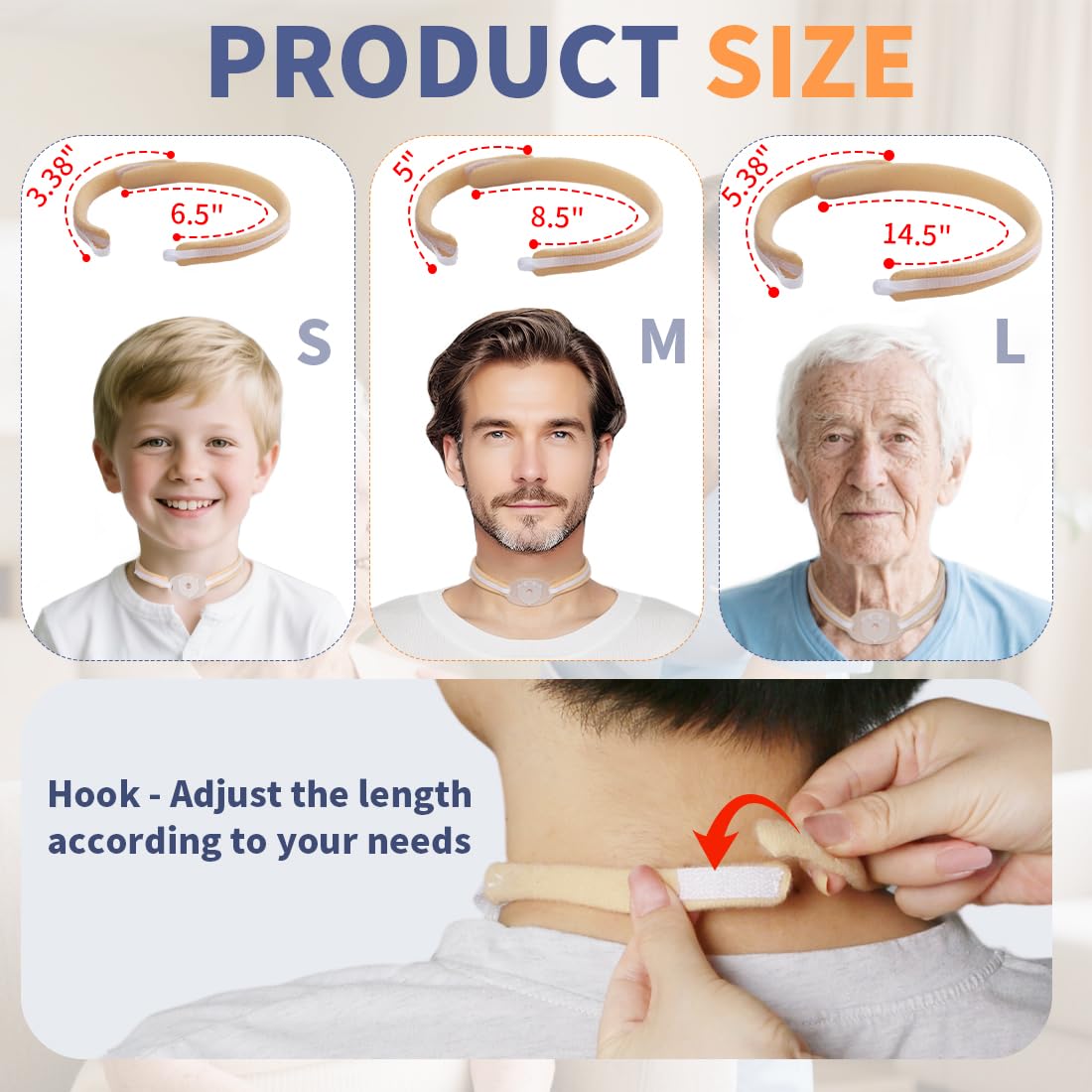 EHUSPU tracheostomy holder soft-foam-neckband offers gentle skin contact for post-op comfort.