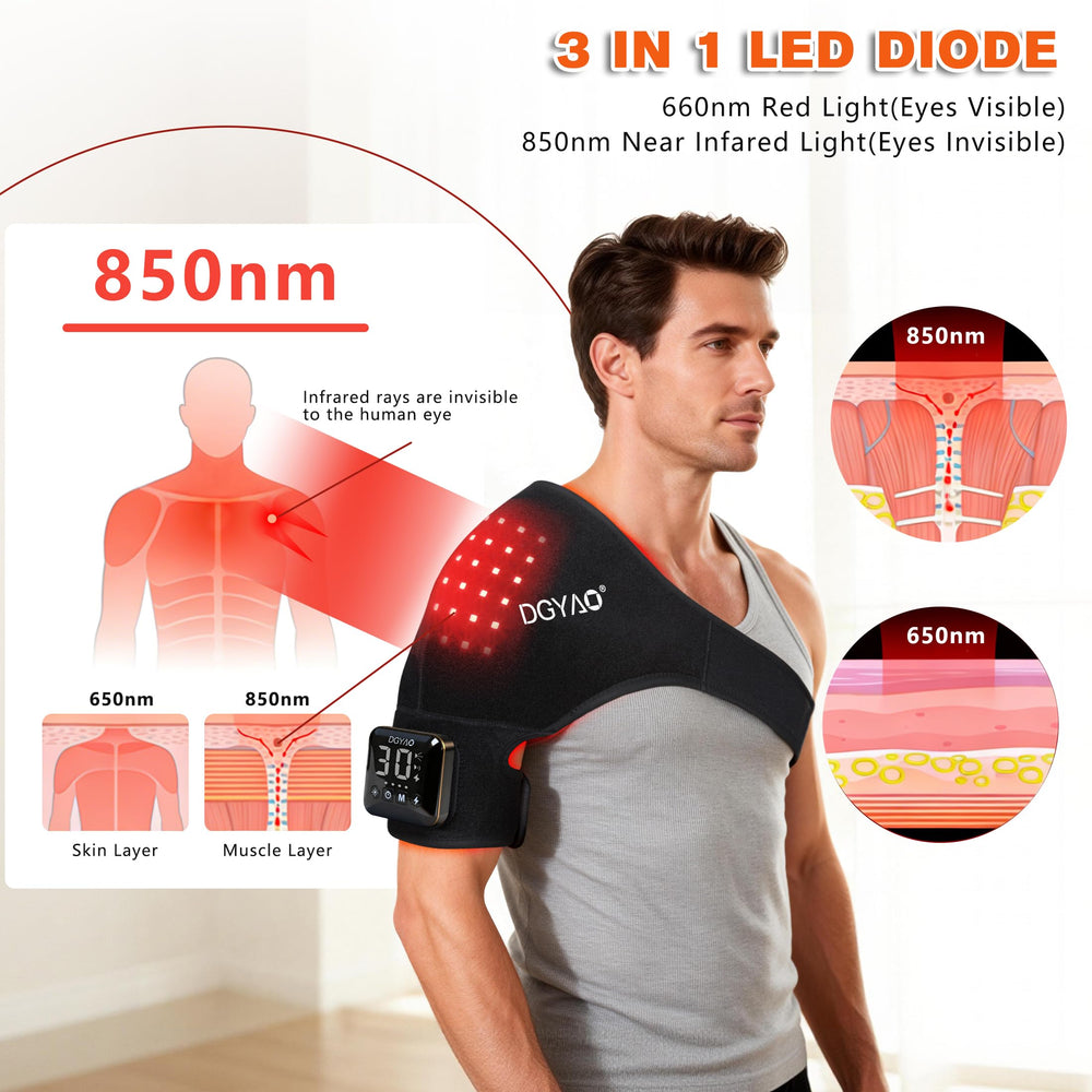 Eicolorte shoulder wrap back view showing adjustable strap for secure, comfortable fit.