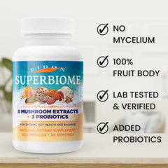 Eidon SuperBiome bottle pour, quick two-capsule ritual for convenient daily use.