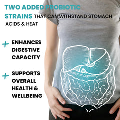 Eidon SuperBiome ingredients infographic, eight premium mushrooms plus robust probiotic strains.