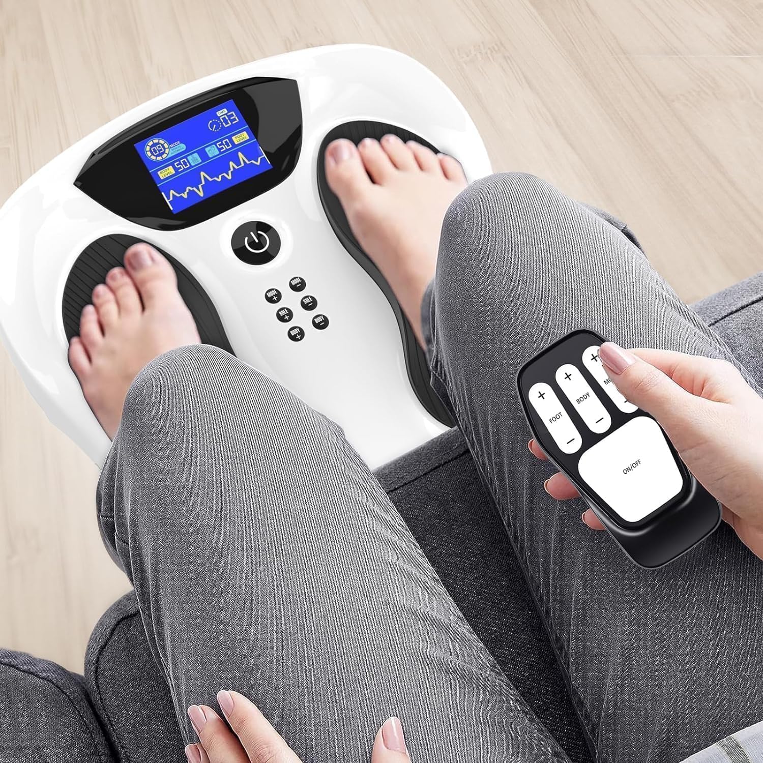 EIGOTDYH EMS Foot Massager Pro+ durable base and silent operation
