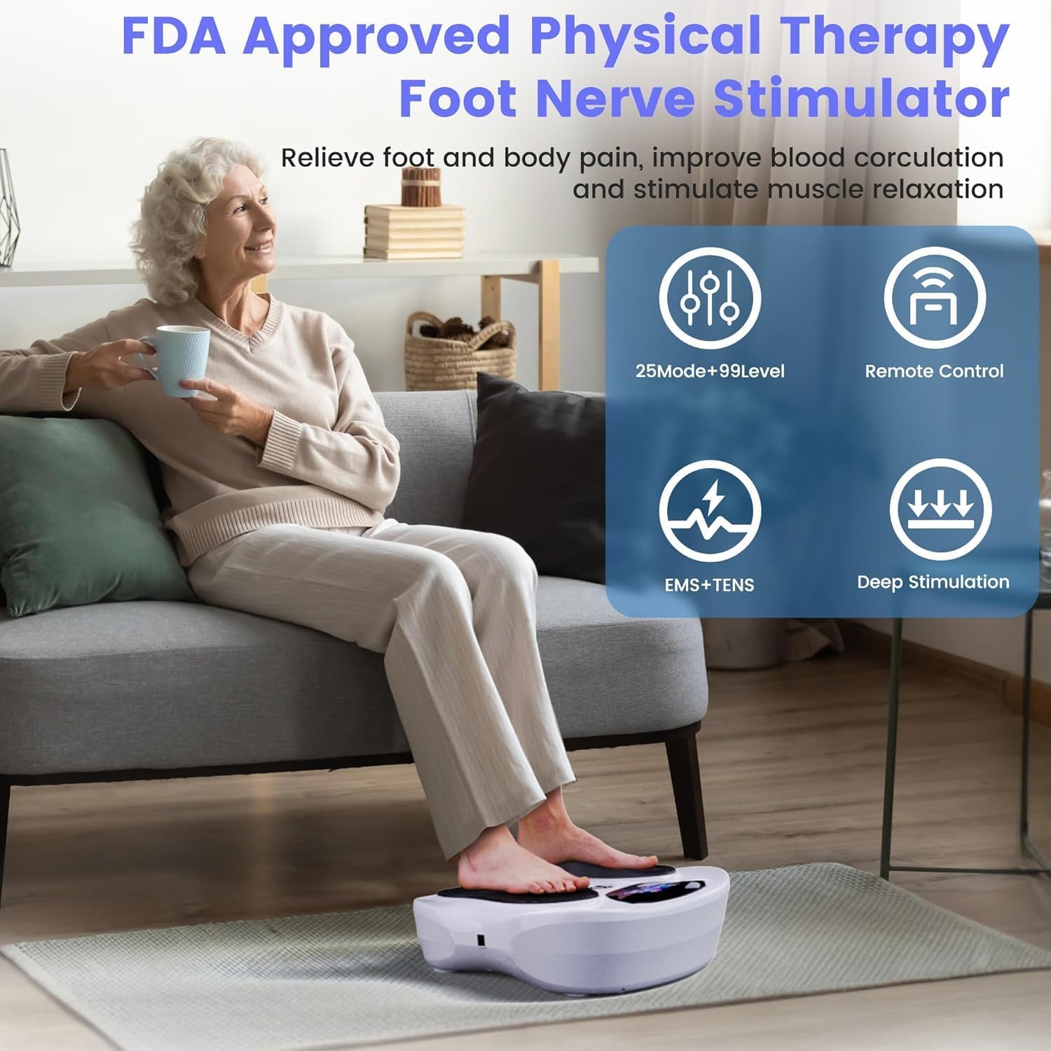 EIGOTDYH EMS Foot Massager Pro+ remote control for easy session adjustments