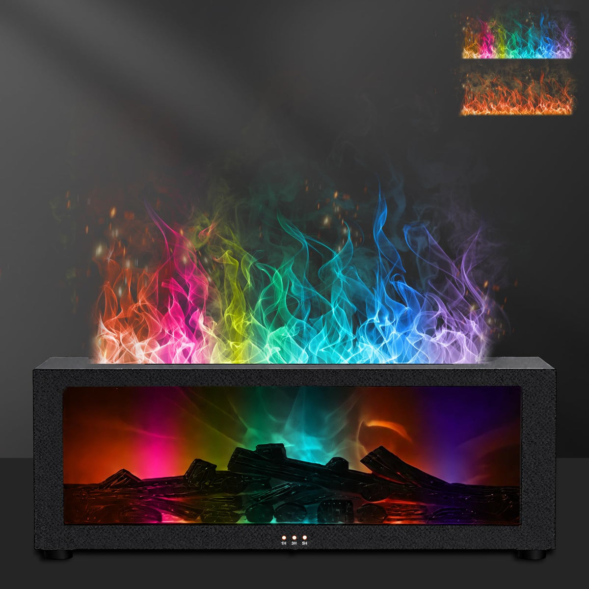 Eiifiter fireplace diffuser flame realism enhances cozy ambiance with warm lighting.