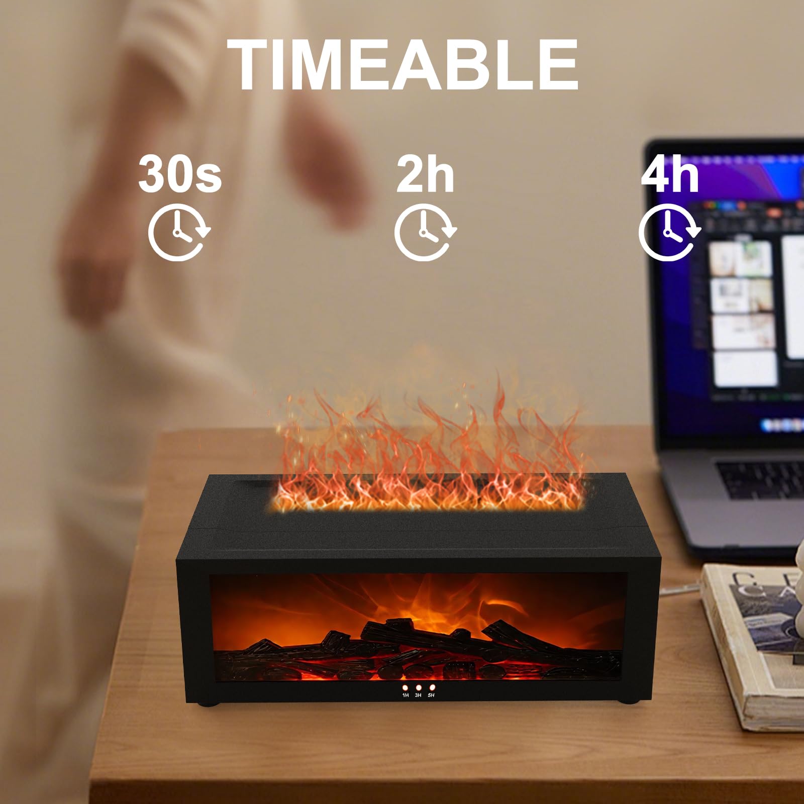 Eiifiter fireplace diffuser tabletop brings fragrance and glow to any surface.