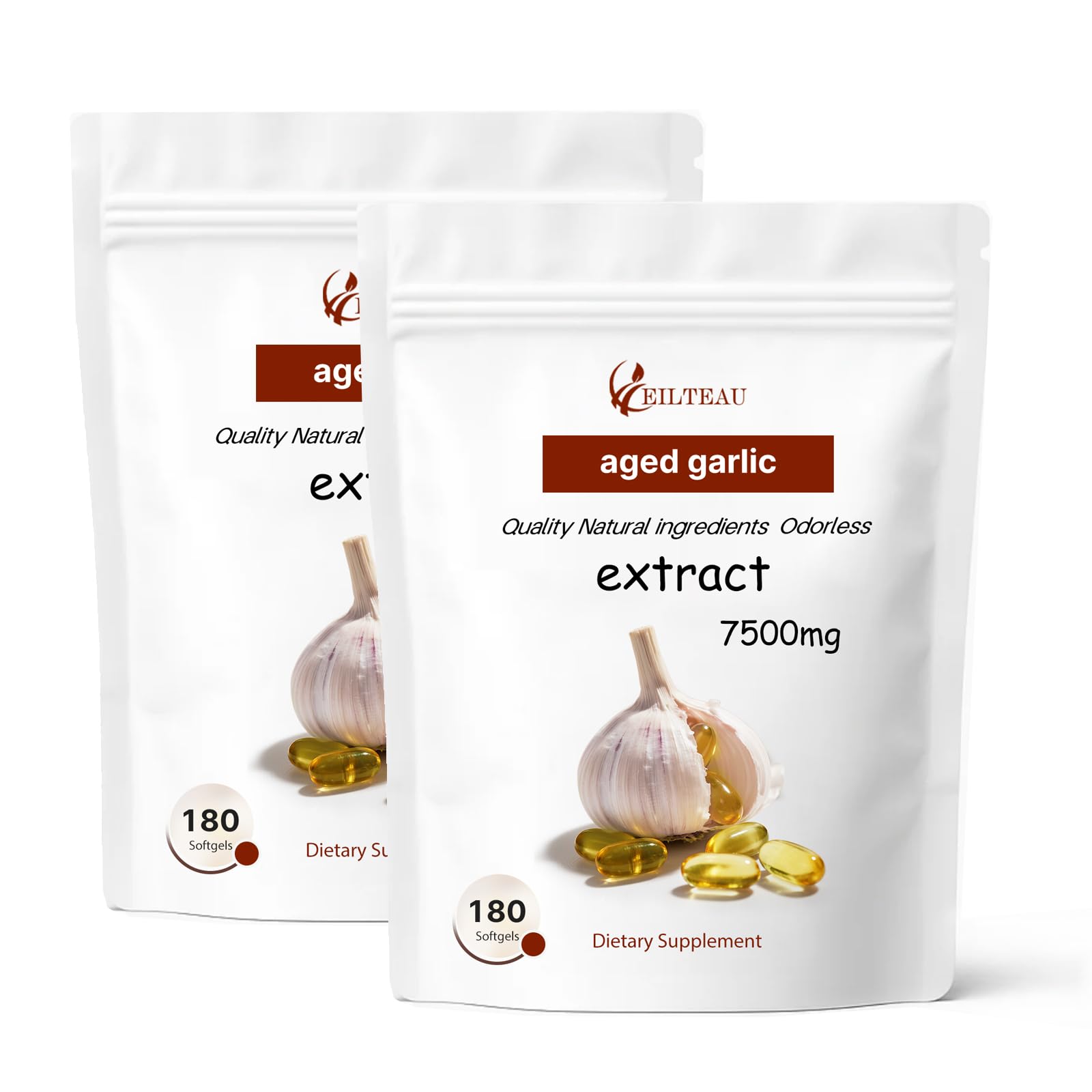 EILTEAU Aged Garlic Extract odorless bottle for daily immune support.