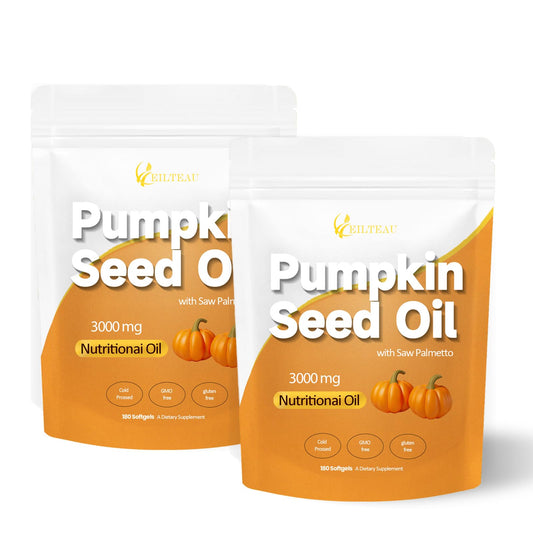 EILTEAU pumpkin seed oil bottle with cold-pressed formula for daily wellness