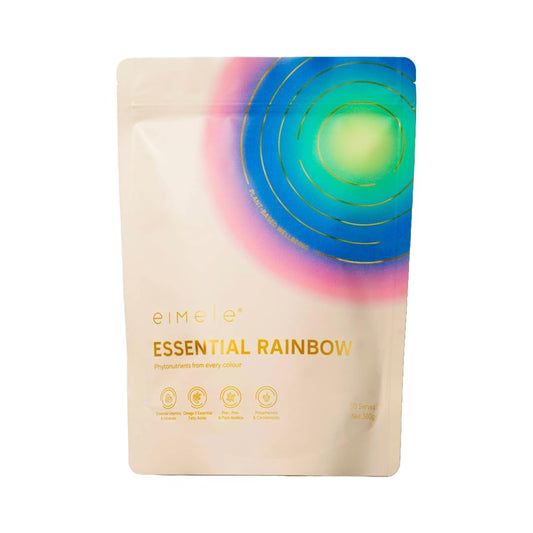 eimele Essential Rainbow powder in tub supports daily gut health and energy.