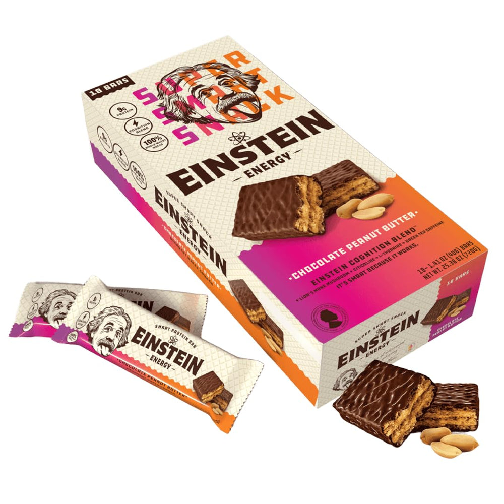 Einstein Energy bar image summarizes energy and focus benefits for daily use