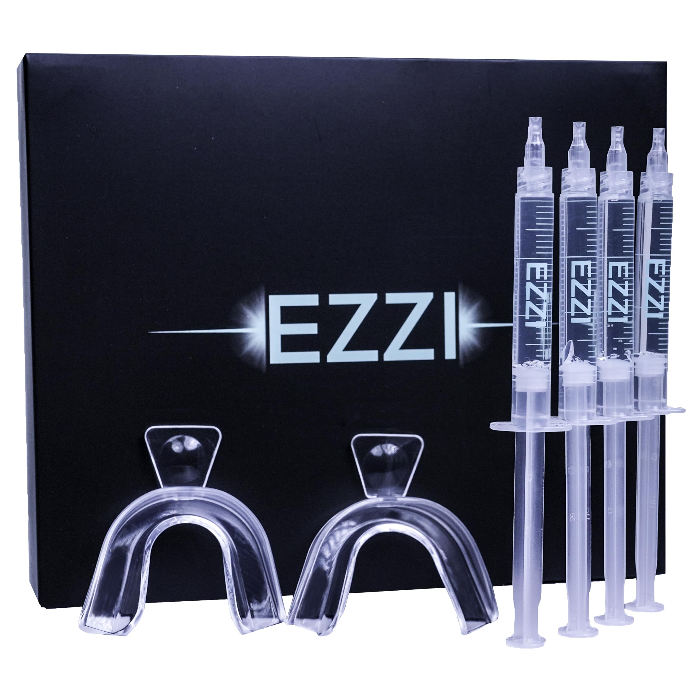 EZZI teeth whitening kit box shows packaging and ease of at-home whitening