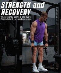Container highlighting 100 servings for long-term training support