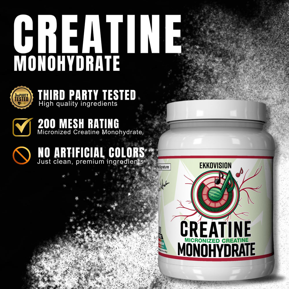 Ekkovision creatine mix dissolving in water to support quick training energy.