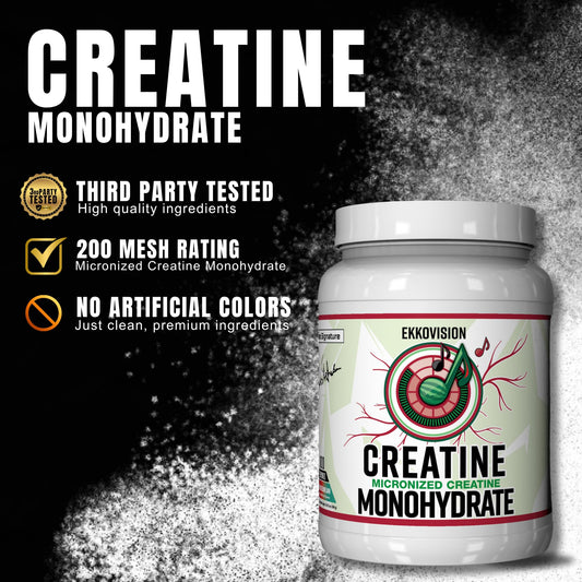 Ekkovision creatine mix dissolving in water to support quick training energy.