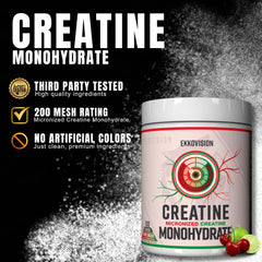 Ekkovision creatine monohydrate powder dissolving smoothly in a shaker for convenient daily use.