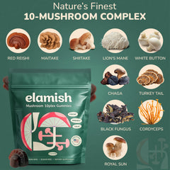 Elamish Mushroom Gummies immunity energy bottle supports everyday resilience