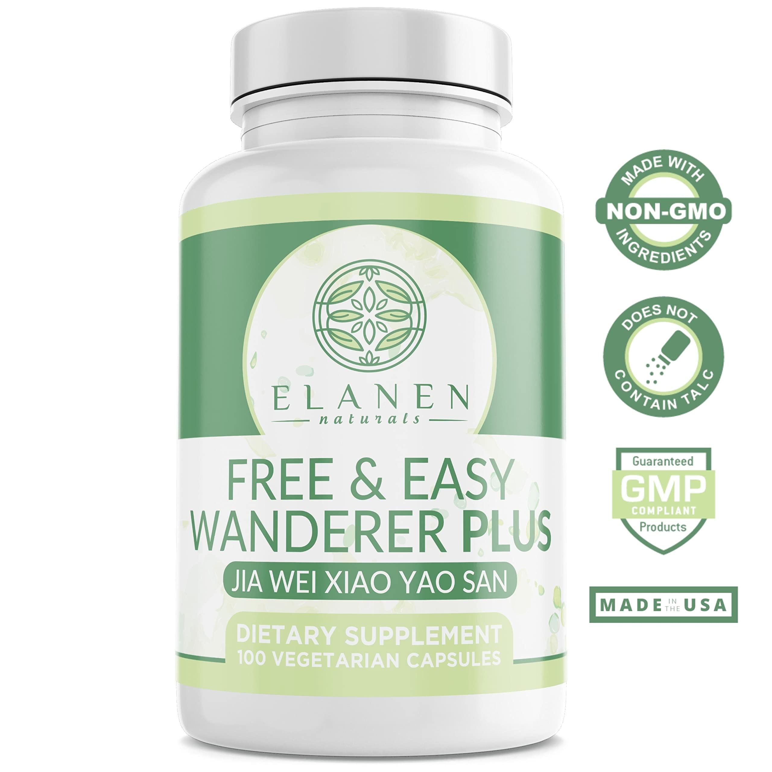 Elanen Naturals Jia Wei Xiao Yao San label close-up highlighting preservative-free formula.