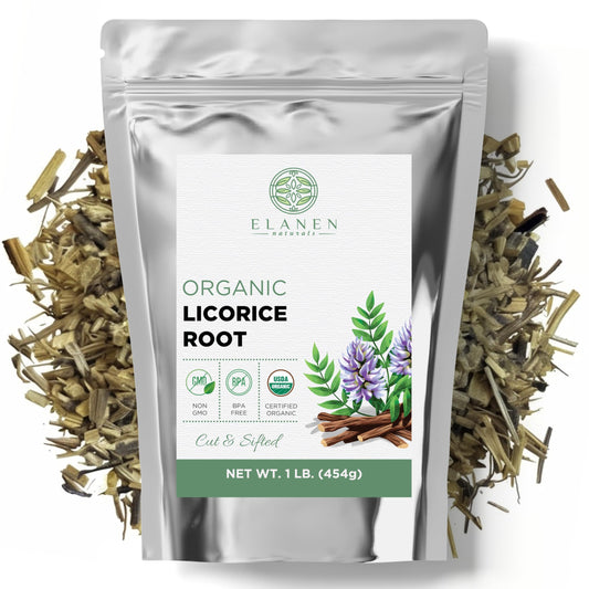 Elanen Naturals organic licorice root loose tea for flavorful brews