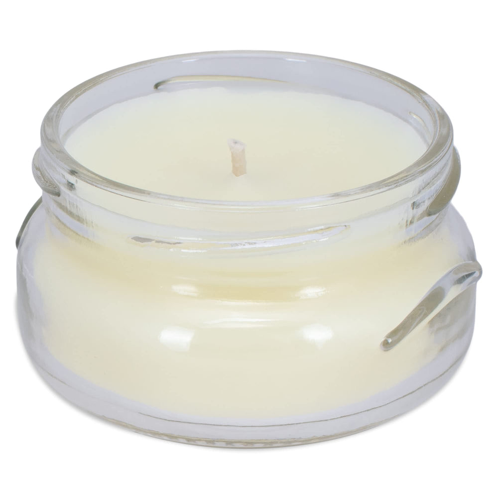 Elanze Designs Tyler Candle 11oz jar on shelf showcases decorative lighting potential.