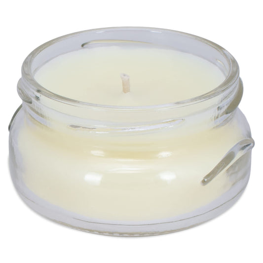 Elanze Designs Tyler Candle 11oz jar on shelf showcases decorative lighting potential.