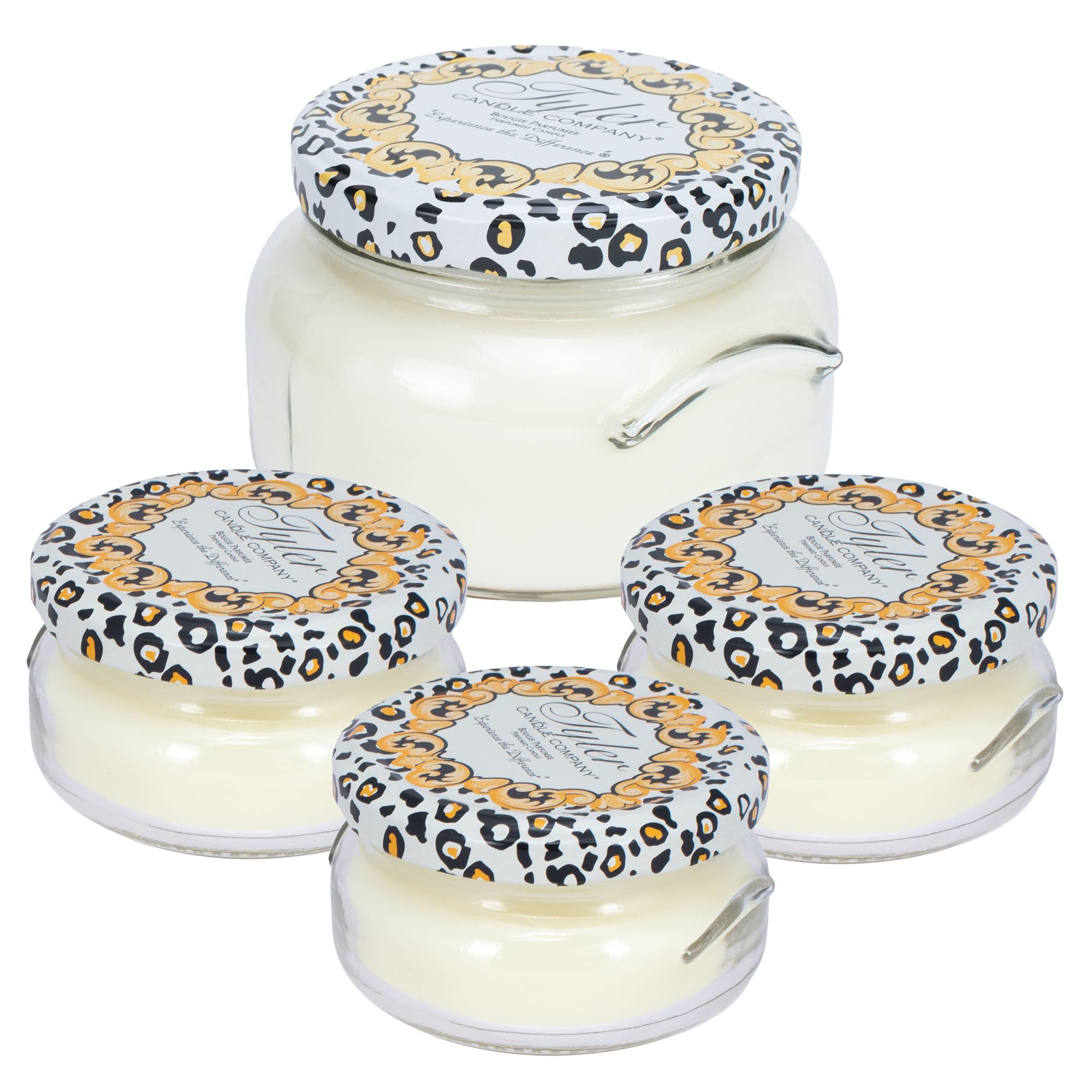 Elanze Designs Tyler French Market 11 oz candle on decorative shelf for ambiance.