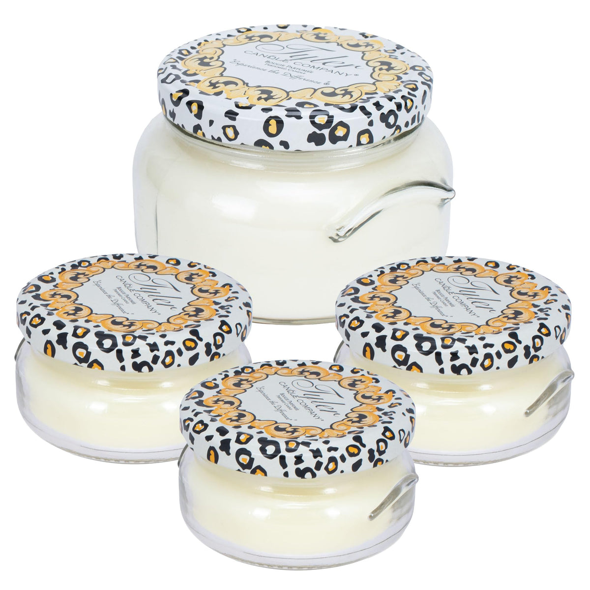 Elanze Designs Tyler French Market 11 oz candle on decorative shelf for ambiance.