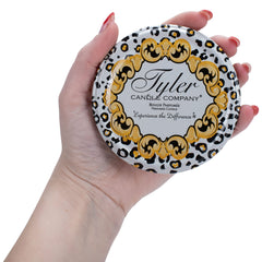 Elanze Designs Tyler Candle Diva lit candle creating warm glow and inviting atmosphere