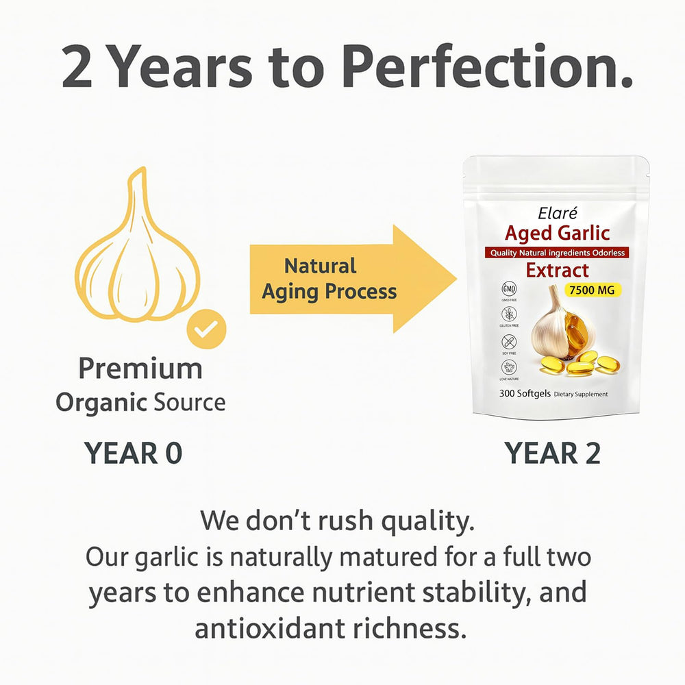 Elare odorless garlic softgels designed for gentle digestion and easy daily use.