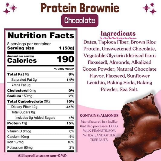 Elavi Protein Brownie soft and chewy texture close-up.