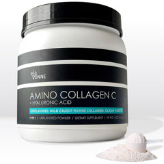 E´LAVONNE Amino Collagen C container front for daily sugar-free use.