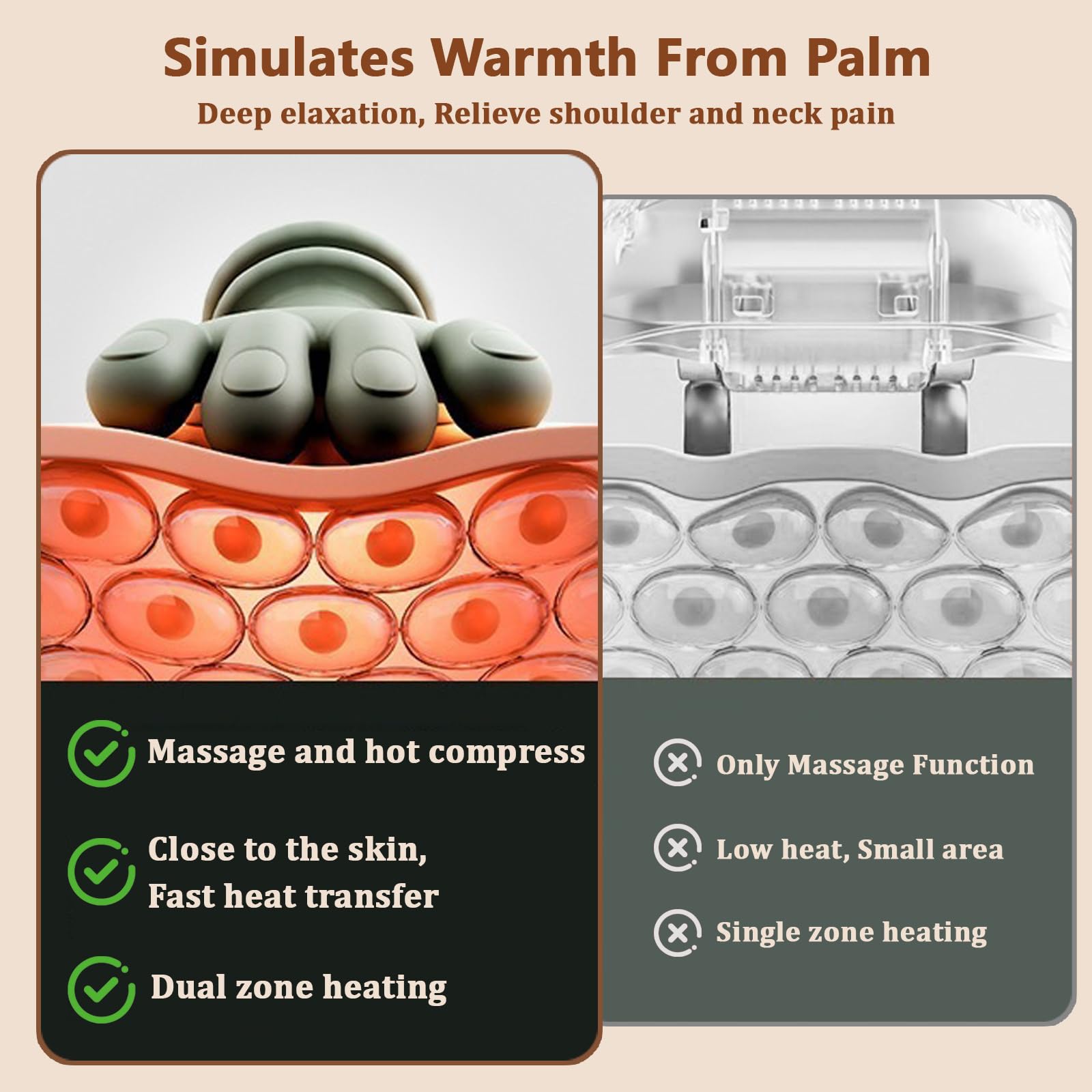 Electric Shiatsu Neck Shoulder Massager compact design fits in a bag