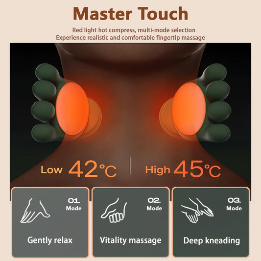 Electric Shiatsu Neck Shoulder Massager heat function provides comforting warmth