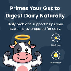 Element Longevity daily routine image showing taking the pill for ongoing dairy ease.