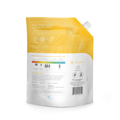 Pouring Elementa Silver Mouthwash demonstrates easy application and measurement.