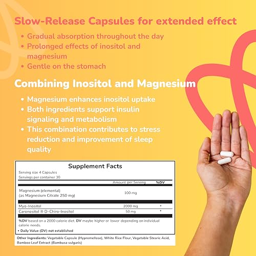 ELEMYNT Inositol capsules in hand for convenient daily use