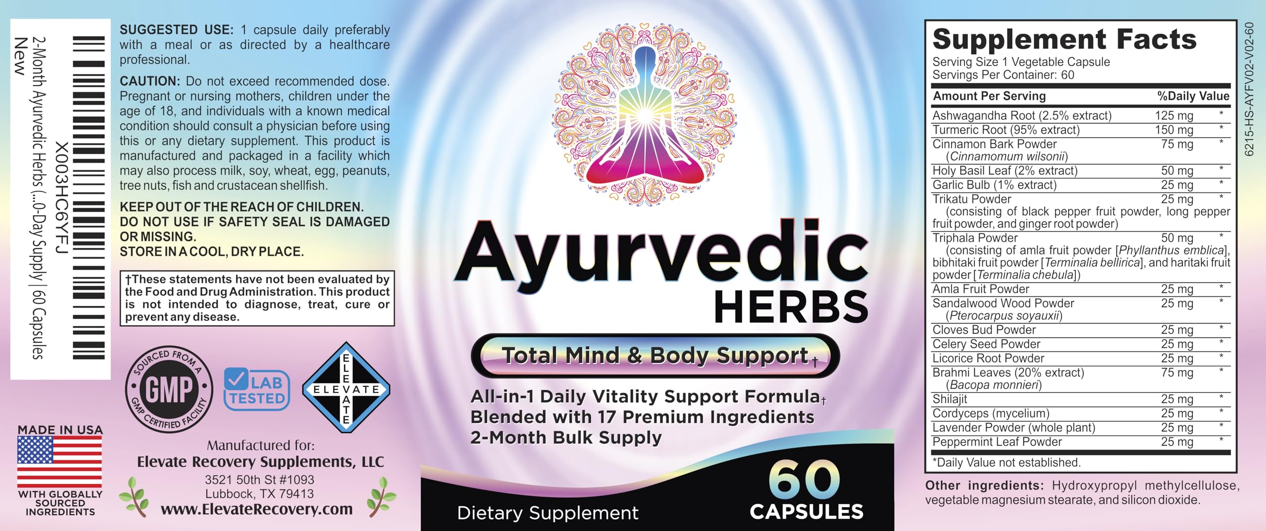 Elevate ingredients highlight: ashwagandha amla cloves