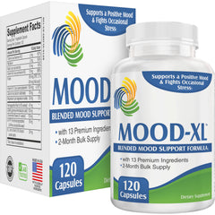 Elevate Mood-XL bottle front for daily calm and stable mood