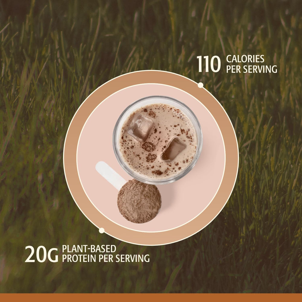 Pouring ELEVATE ORGANIC chocolate protein into glass after a workout.