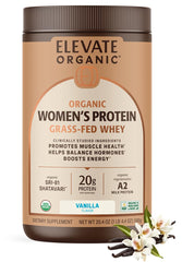 Elevate Organic Women’s Whey Protein Powder label for quick ingredient checks.