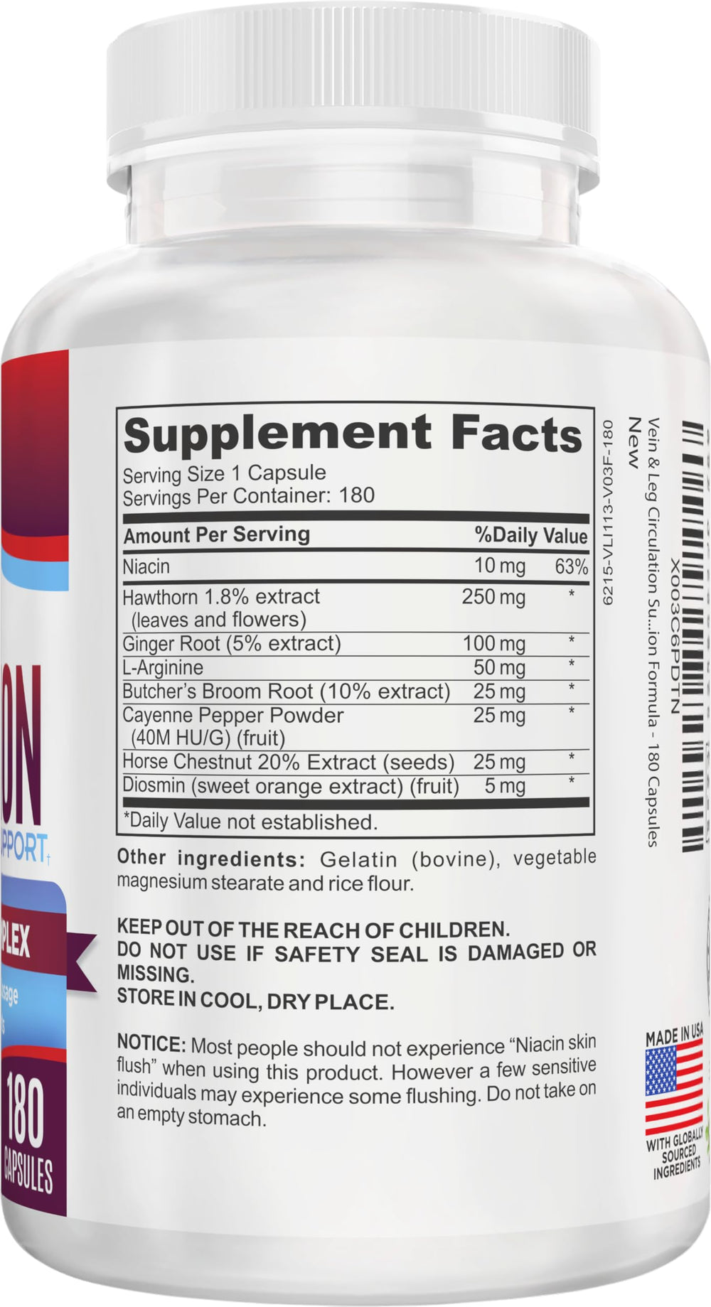 Close-up of Elevate Recovery capsules showing 180-count bottle