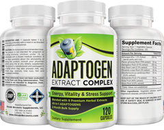 Elevate Recovery adaptogen extract complex ingredients list on label