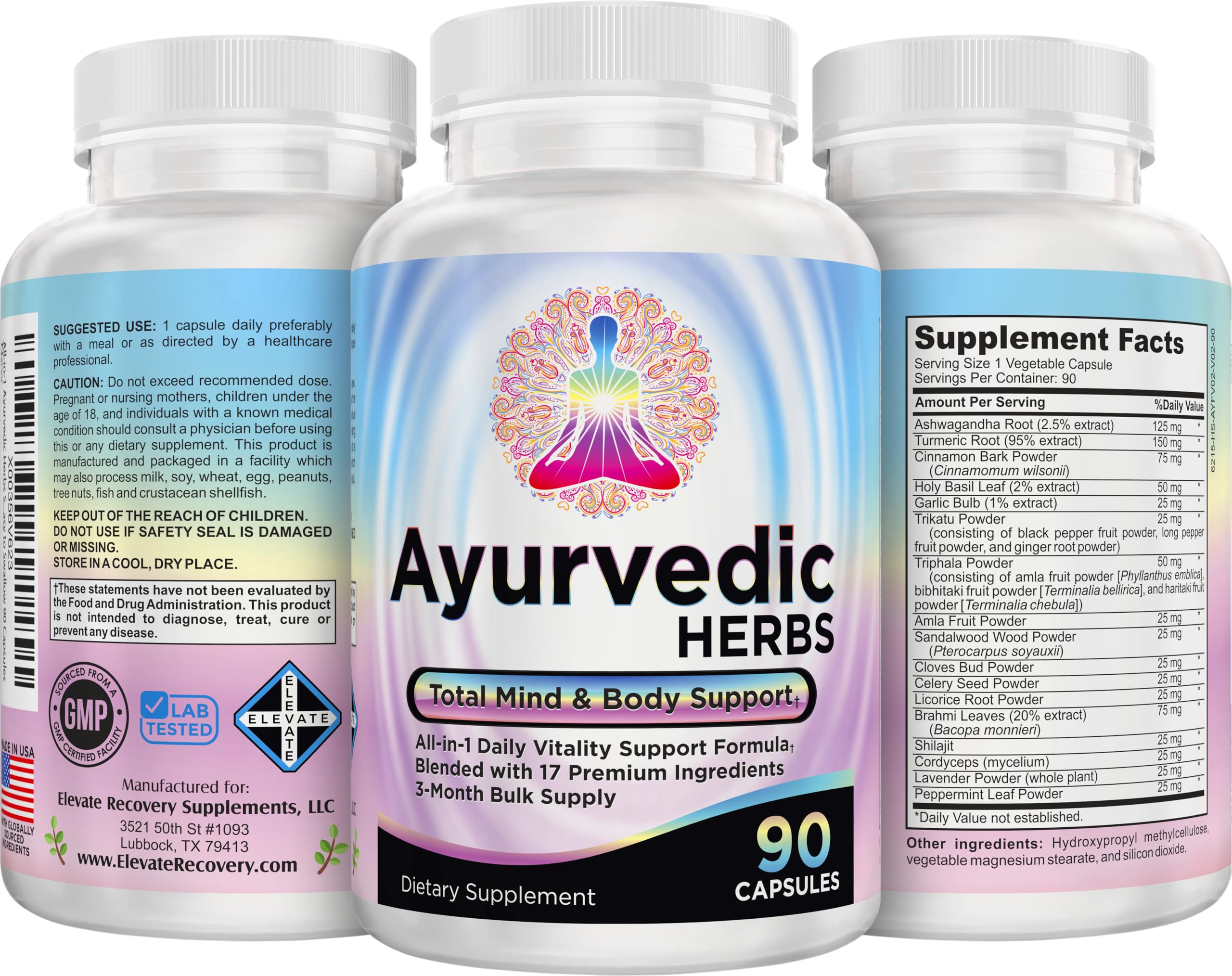 Elevate Recovery capsules close-up for convenient daily dosage.